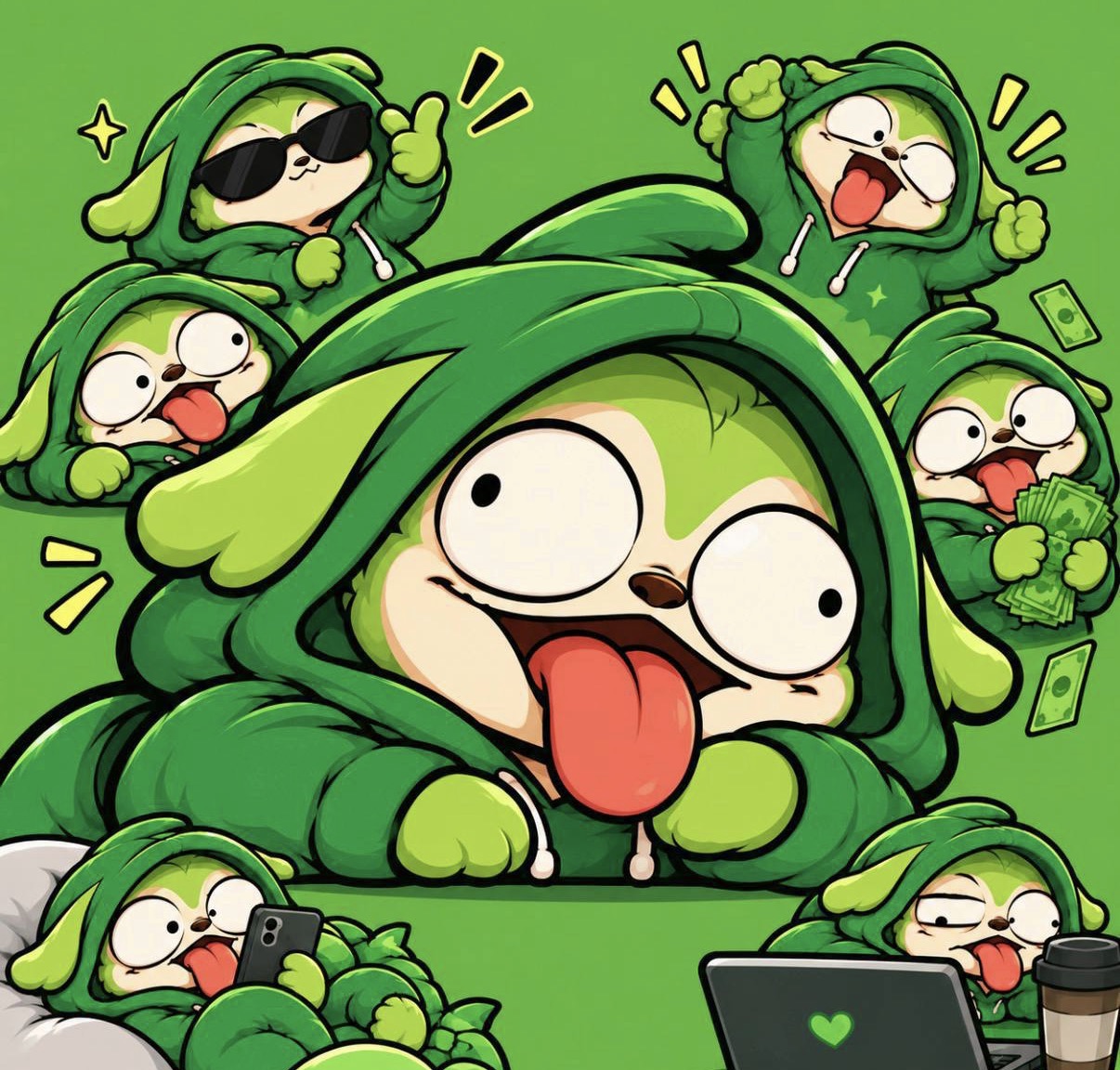 Different playful versions of Gloob